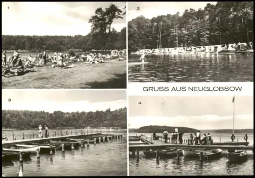 Neuglobsow-Stechlin DDR Mehrbild-AK Ansichten vom Stechlinsee 1981
