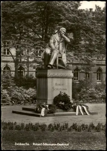 Ansichtskarte Zwickau Robert-Schumann-Denkmal zur DDR-Zeit 1971