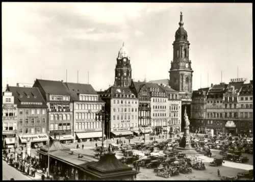 Innere Altstadt-Dresden Altmarkt mit Siegesdenkmal und Kreuzkirche 1945/1978