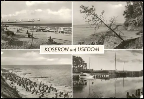 Koserow Fischereistrand, Ufermauer am Streckelberg,  Achterwasser 1984