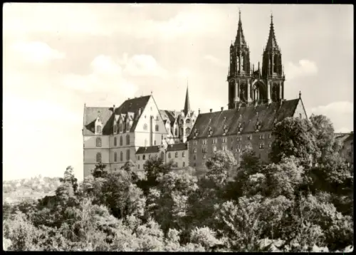 Meißen Panorama-Ansicht zur DDR-Zeit Albrechtsburg und Dom 1975