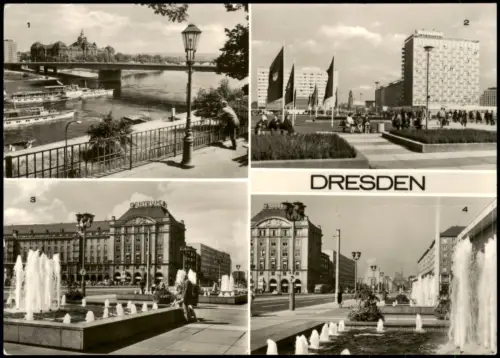 Dresden DDR Mehrbildkarte u.a. Prager Straße, Altmarkt uvm. 1973
