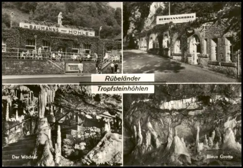Ansichtskarte Rübeland 4 Bild Rübeländer Tropfsteinhöhlen 1973