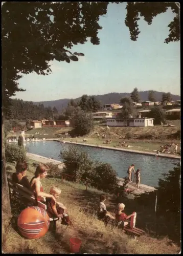 Ansichtskarte Breitenbach-Suhl Freibad Schwimmbad zur DDR-Zeit 1980