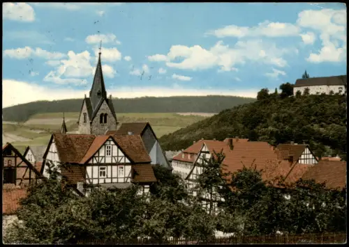 Ansichtskarte Spangenberg Teilansicht, Partie an der Kirche 1975