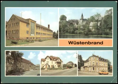 Wüstenbrand-Hohenstein-Ernstthal DDR Mehrbild-AK Oberschule, Jahnhalle  1985