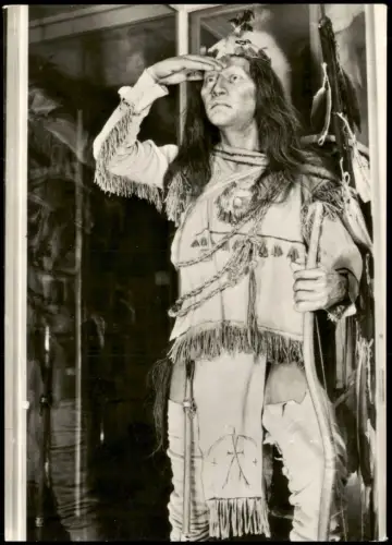 Radebeul Indianer-Museum der Karl-May-Stiftung   Apatsche-Krieger DDR AK 1974