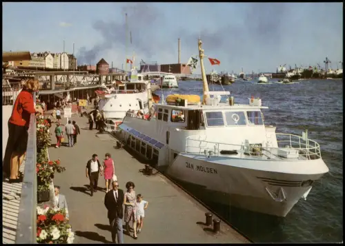 St. Pauli-Hamburg Landungsbrücken und Hafen Rundfahrt Schiff Jan Molsen 1980