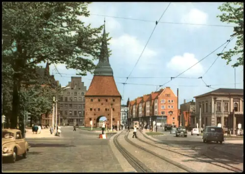 Ansichtskarte Rostock DDR AK Partie am Steintor, Auto Verkehr 1971