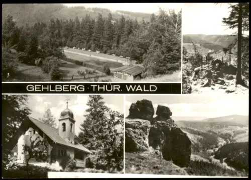 Ansichtskarte Gehlberg DDR Mehrbild-AK mit Waldbad, Hans-Kehr-Stein uvm. 1975