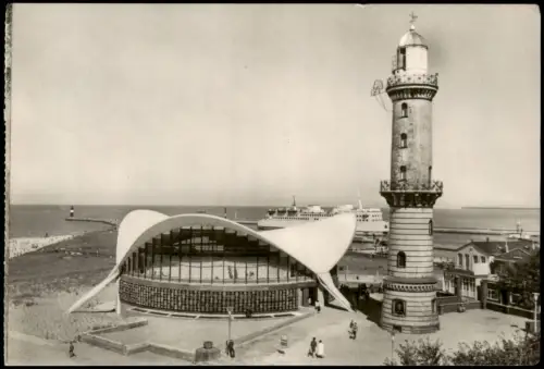 Warnemünde-Rostock Gaststätte Teepott und Leuchtturm zur DDR-Zeit 1972
