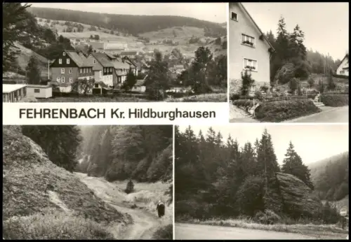 Ansichtskarte Fehrenbach DDR Mehrbild-AK u.a. mit dem Eselsgrund 1979
