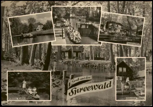 .Brandenburg DDR Mehrbild-AK Spreewald Ansichten div. Ortschaften 1963