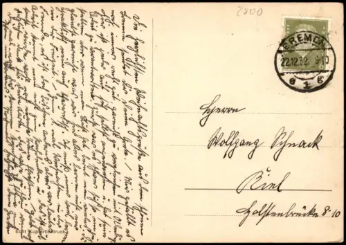 Ansichtskarte Bremen Tram Straßenbahn passiert RATHAUS MIT ROLAND 1932