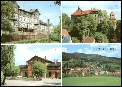 Elgersburg Eisenbahn-Erholungsheim, Schloss, Bahnhof, Panorama-Ansicht 1974