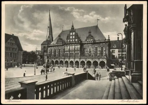 Ansichtskarte Bremen Partie am Marktplatz 1931