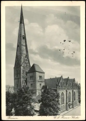 Ansichtskarte Bremen Partie an der U. L. Frauen-Kirche 1927