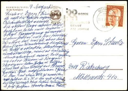 Ansichtskarte Simmerath RURBERG EIFEL Blick auf die Rurtalsperre 1974