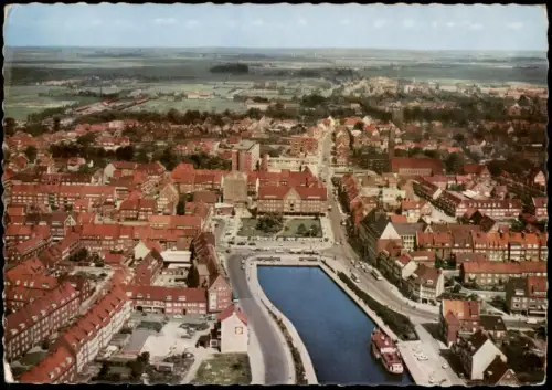 Ansichtskarte Emden Luftbild Innenstadt vom Flugzeug aus 1965