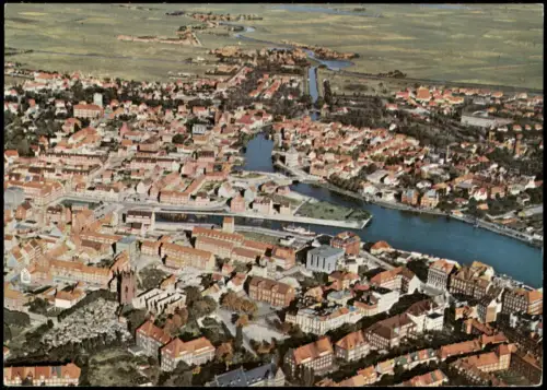 Ansichtskarte Emden Luftbild Luftaufnahme Totalansicht v. Flugzeug aus 1960