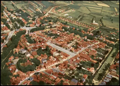 Aurich-Leer (Ostfriesland) Luftbild Aurich Totalansicht v. Flugzeug aus 1960