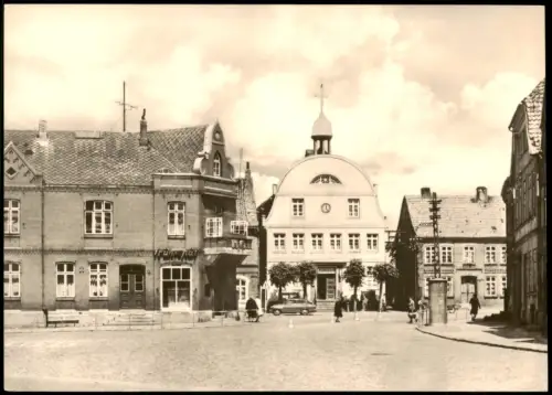 Ansichtskarte Rehna Rehna Mecklenburg Markt mit Rathaus 1969
