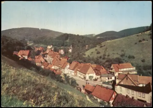 Bad Grund (Harz) Panorama-Ansicht Ortsansicht Ort im Oberharz 1958