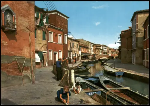 Venedig Venezia Stadtteilansicht BURANO Fondamenta e Rio S. Mauro Quartier 1980