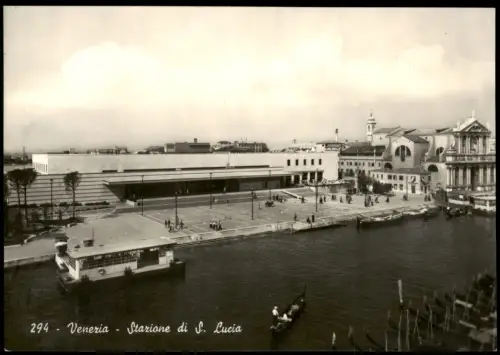 Cartolina Venedig Venezia Venezia Stazione di S. Lucia 1955