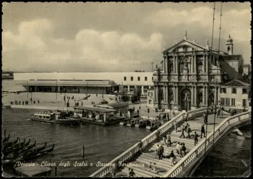 Venedig Venezia Venezia Chiesa degli Scalzi e Stazione Ferroviaria 1950