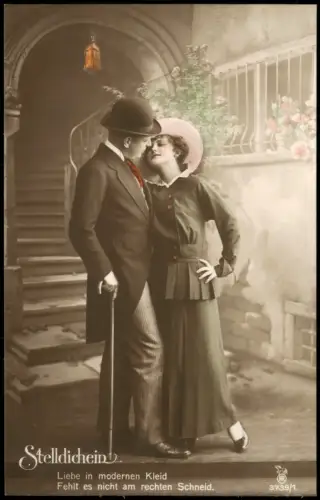 Liebe Liebespaare Fotokunst Paar verliebt AK-Serie STELLDICHEIN 1910