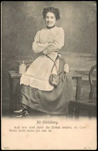 Heidelberg Alt-Heidelberg, Motiv einer Frau, Sehnsucht nach "Carl" 1900