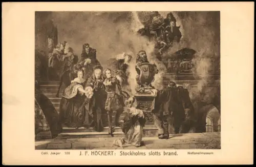 Stockholm Nationalmuseum Künstler J. F. HÖCKERT: Stockholms slotts brand 1910