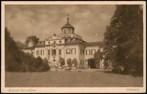 Ansichtskarte Weimar Schloss Belvedere Rückseite 1910