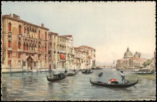 Cartoline Venedig Venezia Canal Grande e Chiesa della Künstlerkarte 1926