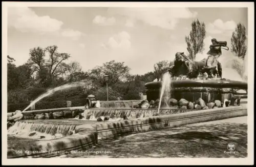 Postcard Kopenhagen København Langelinie, Gefion-Springvandet 1932