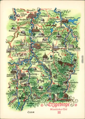 Ansichtskarte Annaberg-Buchholz Erzgebirge Westlicher Teil III 1976