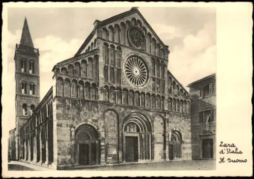 Postcard Zadar (auch Zara) Zara d'Stalia Il Duomo Dom Kirche Duomo 1934