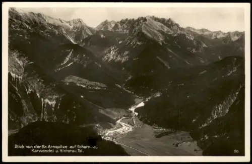 Bayern Arnspitze auf Scharnitz Karwendel u. Hinterau Tal 1942   2. WK Feldpost
