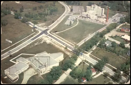 Postcard Flint Michigan Luftbild Aerial View Hospital 1978