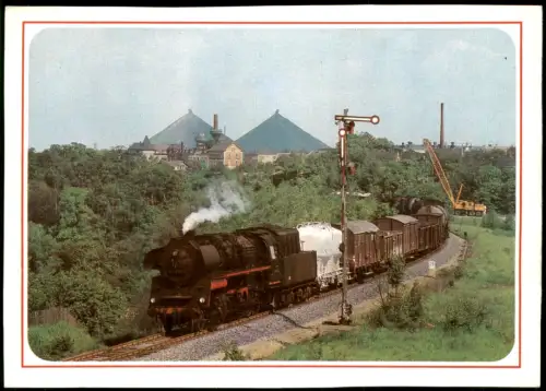 Ansichtskarte Ronneburg (Thüringen) Güterzug Eisenbahn 1986