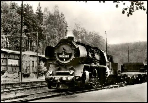 Marbach-Striegistal Dampflokomotive BR 50.35-37 im OT Berbersdorf 1985/1980