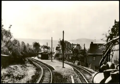 Schwarzenberg (Erzgebirge) Dampflokomotive Eisenbahn am Haltepunkt 1983