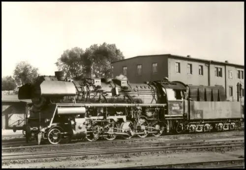 Ansichtskarte  Dampflokomotive im Bahnhof Herst. Linke Hofmann 1971