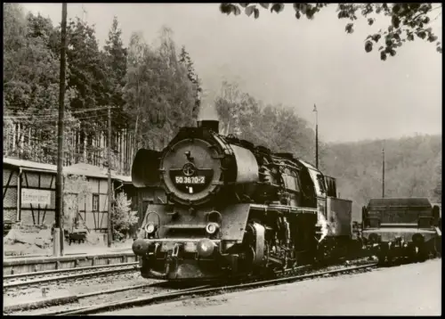 Marbach-Striegistal Dampflokomotive BR 50.35-37 im OT Berbersdorf 1982/1980