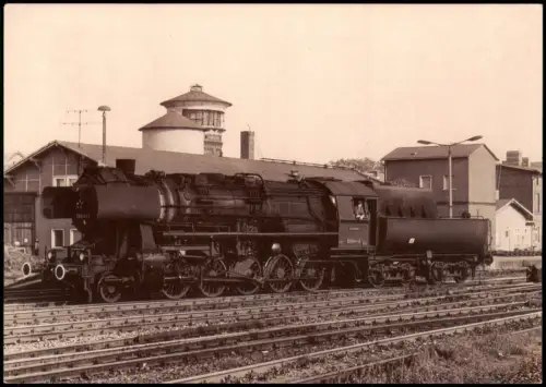 Ansichtskarte Angermünde Bahnhof Dampflokomotive 1999