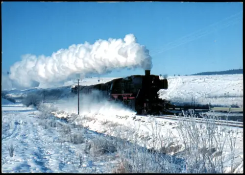 Ansichtskarte Kohlstetten-Engstingen Dampflokomotive Eisenbahn im Winter 1999