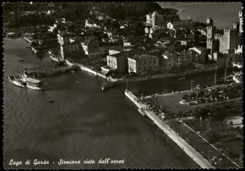 Sirmione Lago di Garda visto dall'aereo Gardasee Luftaufnahme 1955