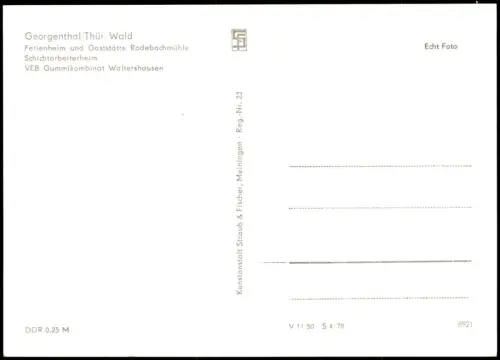 Georgenthal (Thüringen) Rodebachmühle Rodebachmühle Gaststätte Speiseraum 1978