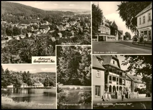 Georgenthal (Thüringen) Café Adler, Schwimmbad Gaststätte Deutscher Hof 1979